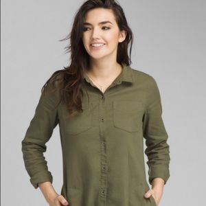 Prana Yarrow Shirt Dress Cargo Green